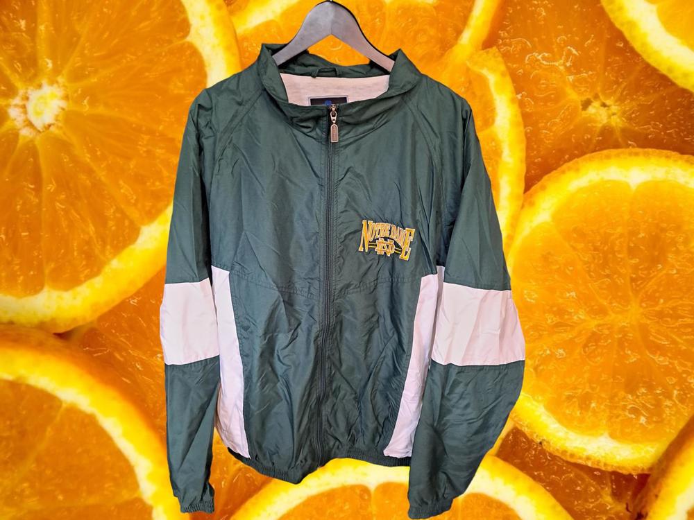 Notre Dame Holloway Full Zipper Green and White Jacket Size XLarge